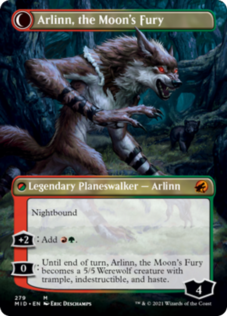 Arlinn, the Pack's Hope // Arlinn, the Moon's Fury [279] [Borderless] [Innistrad: Midnight Hunt] [Non-Foil]