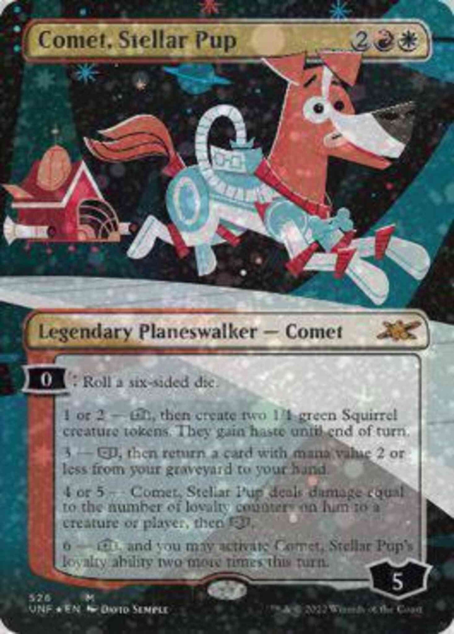 Comet, Stellar Pup [526] [Borderless] [Showcase Cards of Tomorrow] [Unfinity] [Galaxy Foil]