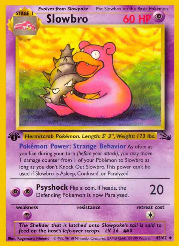 Slowbro - 43/62 - Uncommon - 1st Edition [base3-43] [Non-Holo]