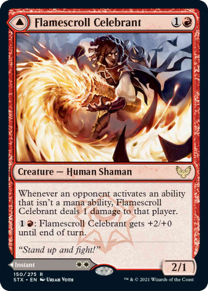 Flamescroll Celebrant // Revel in Silence [150] [Strixhaven: School of Mages] [Non-Foil]