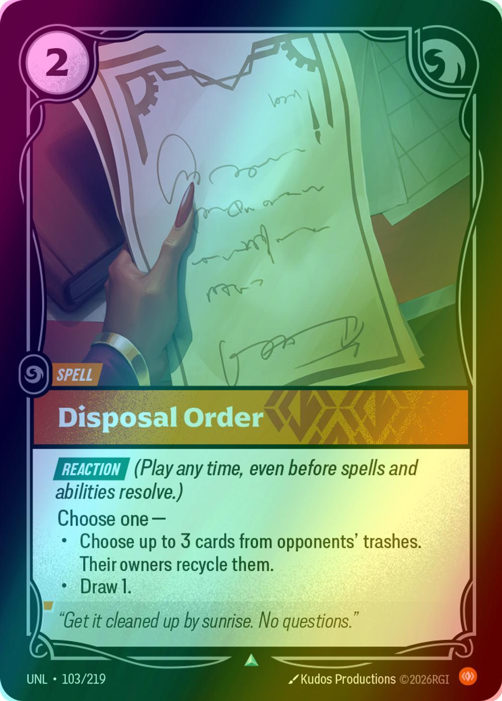 Disposal Order - 103/219 [Unleashed] [Foil]