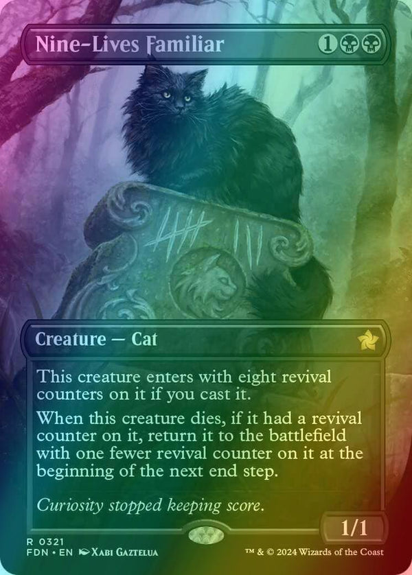 Nine-Lives Familiar [321] [Borderless] [Foundations] [Foil]