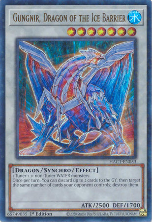 Gungnir, Dragon of the Ice Barrier - HAC1-EN053 - Duel Terminal Ultra Parallel Rare - 1st Edition