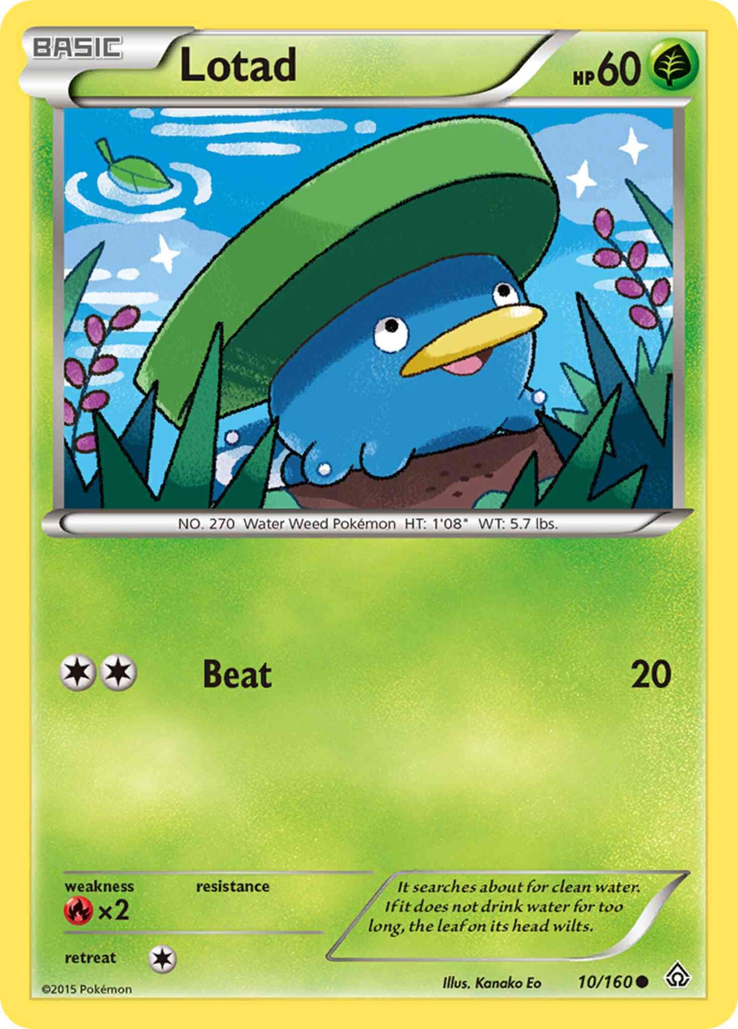 Lotad - 10/160 - Common [xy5-10] [Reverse Holo]