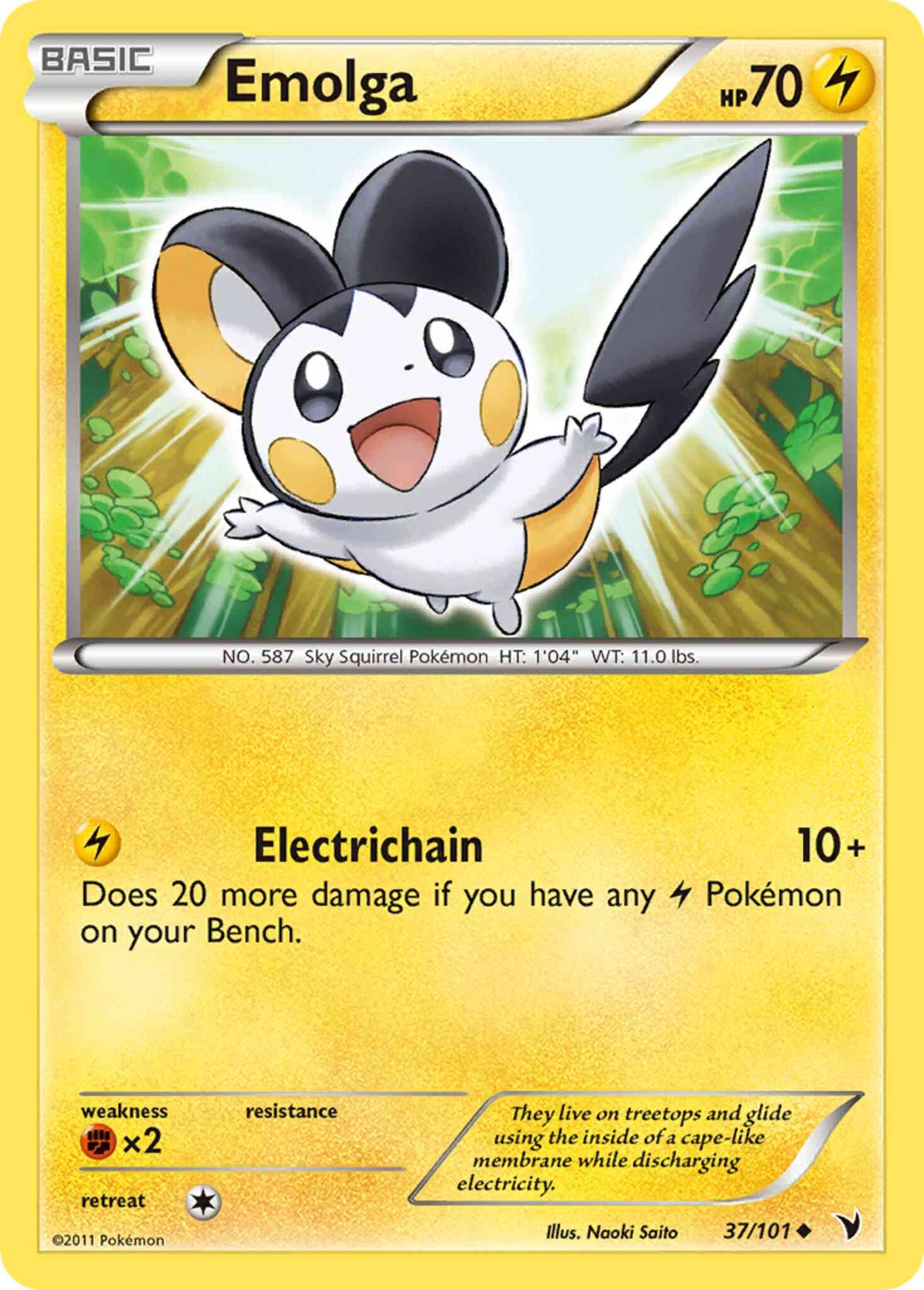 Emolga - 37/101 - Uncommon [bw3-37] [Reverse Holo]