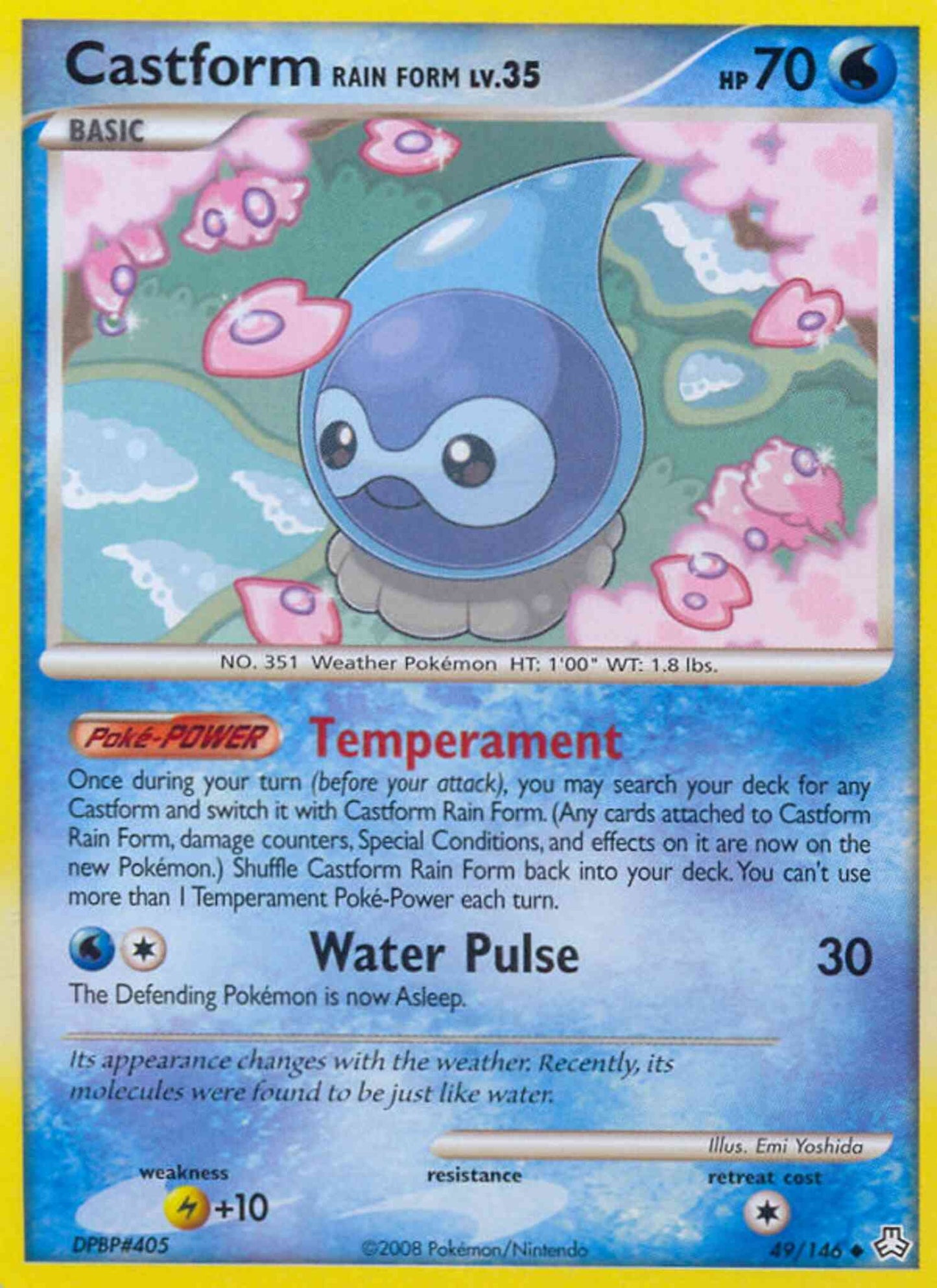 Castform Rain Form - 49/146 - Uncommon [dp6-49] [Non-Holo]