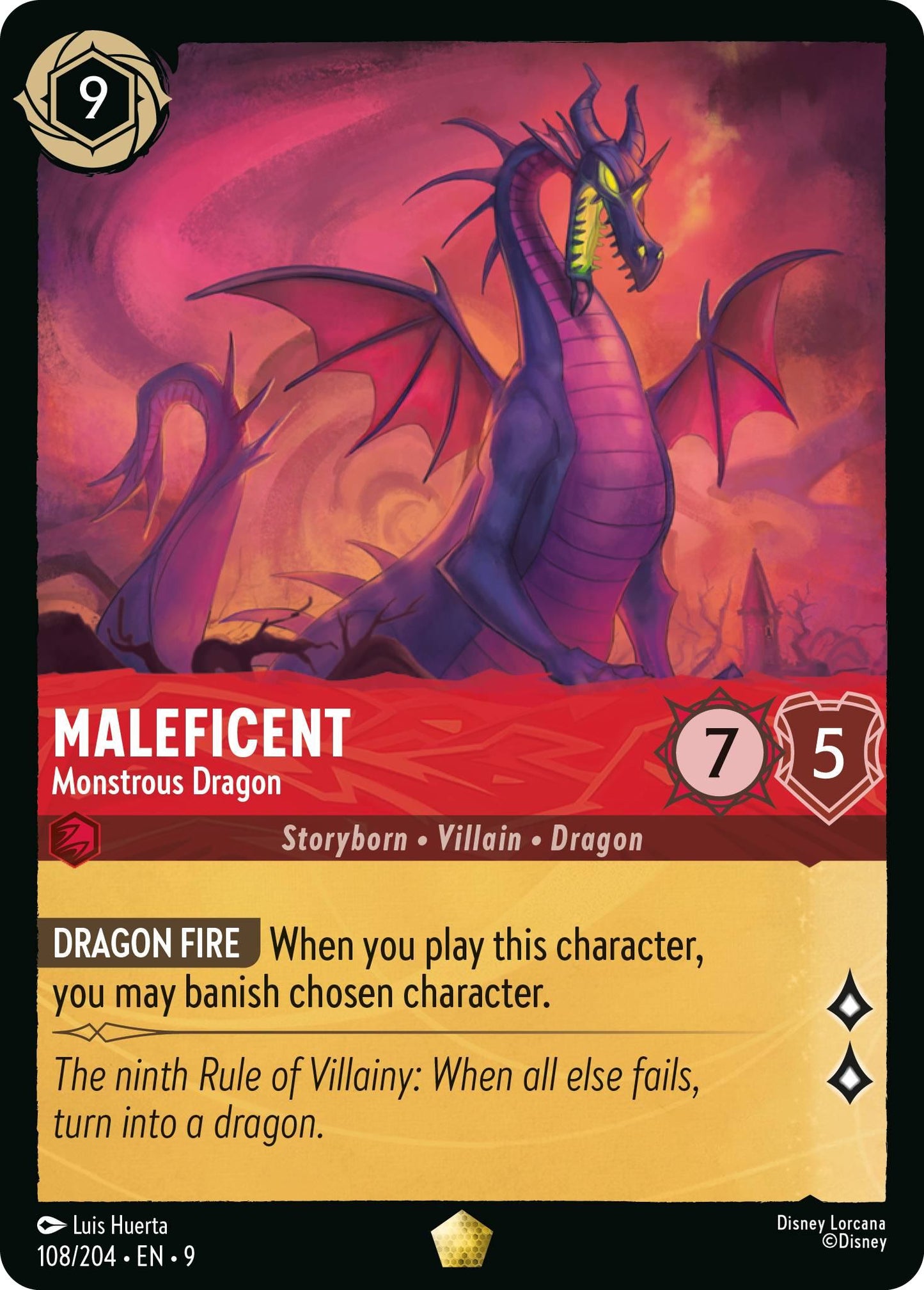 Maleficent - Monstrous Dragon - 108/204 [Fabled] [Non-Foil]