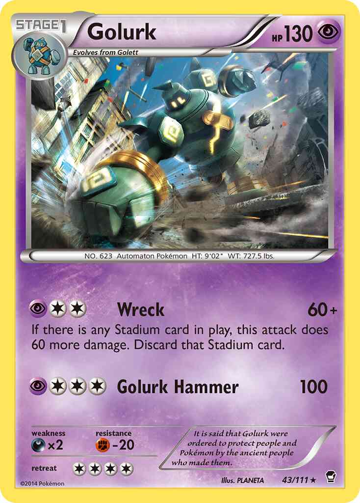 Golurk - 43/111 - Rare [xy3-43] [Reverse Holo]