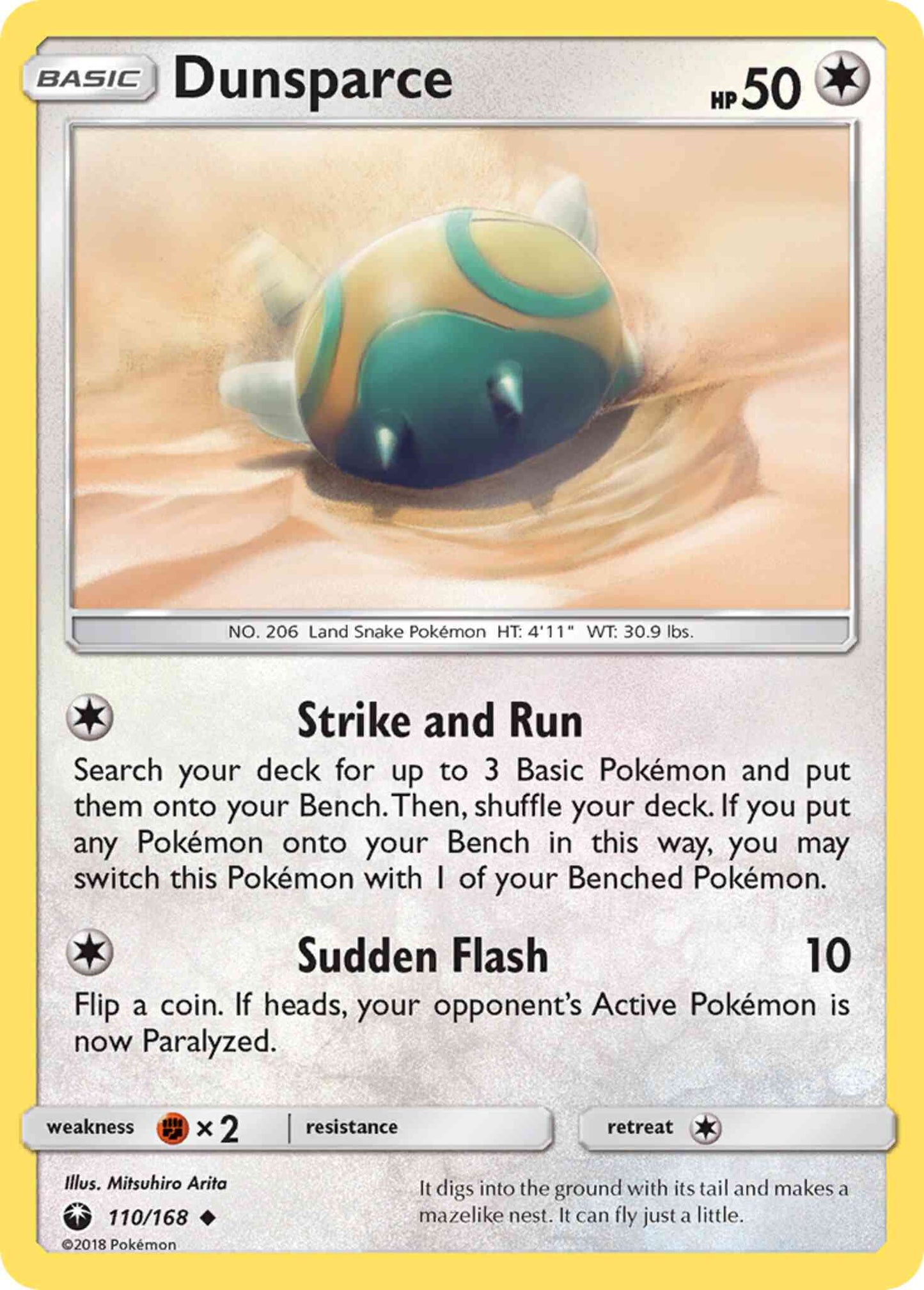 Dunsparce - 110/168 - Uncommon [sm7-110] [Non-Holo]