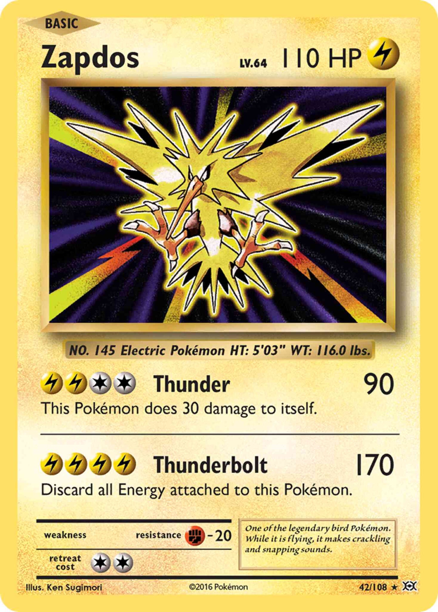 Zapdos - 42/108 - Rare Holo [xy12-42] [Holo]