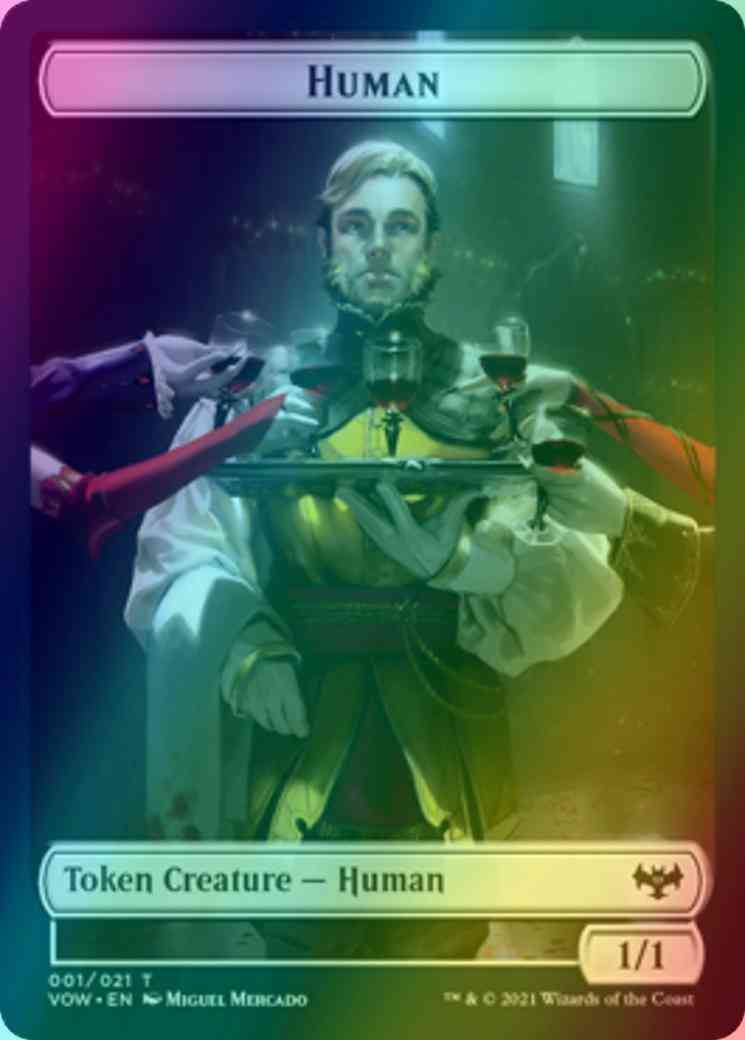 Human Token (01) // Vampire Token (16) [Innistrad: Crimson Vow: Tokens] [Foil]