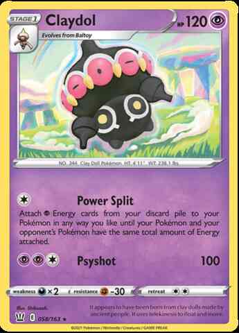 Claydol - 058/163 - Rare [swsh5-058] [Non-Holo]