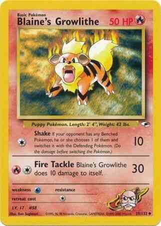 Blaine's Growlithe - 35/132 - Uncommon - Unlimited [gym1U-35] [Non-Holo]