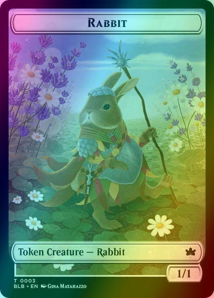 Flowerfoot Swordmaster Token (01) // Rabbit Token (03) [Bloomburrow: Tokens] [Foil]