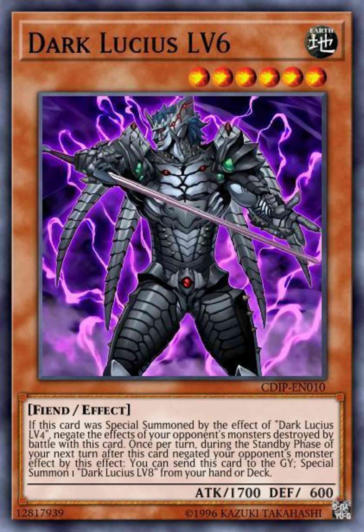 Dark Lucius LV6 - CDIP-EN010 - Rare - Unlimited