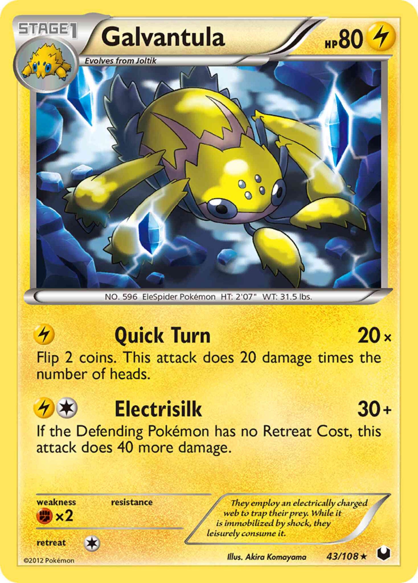 Galvantula - 43/108 - Rare [bw5-43] [Non-Holo]