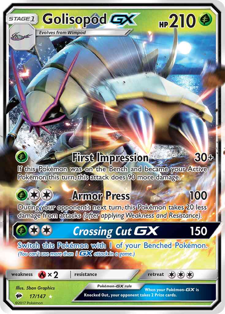 Golisopod-GX - 17/147 - Rare Holo GX [sm3-17] [Ultra]