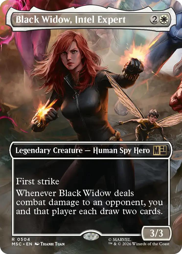 Black Widow, Intel Expert [504] [Borderless] [Scene] [Marvel Super Heroes: Commander] [Non-Foil]