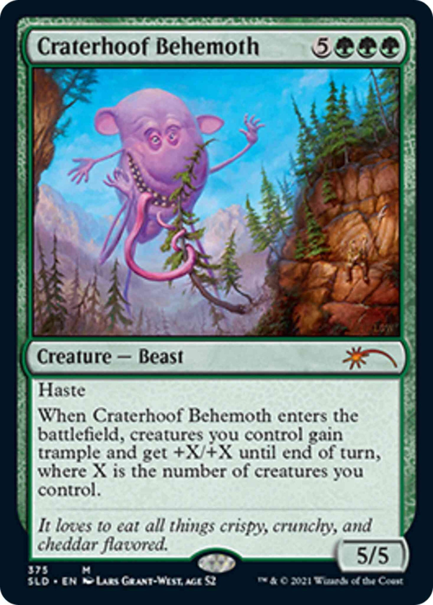 Craterhoof Behemoth [0375] [Lars Grant-West, Age 52] [Extra Life 2021] [Secret Lair Drop] [Non-Foil]