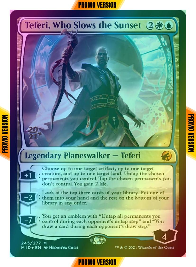 Teferi, Who Slows the Sunset [Prerelease] [245s] [Innistrad: Midnight Hunt Promos] [Foil]