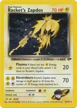 Rocket's Zapdos - 15/132 - Rare - Unlimited [gym2U-15] [Holo]