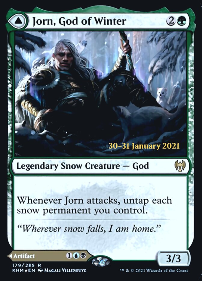 Jorn, God of Winter // Kaldring, the Rimestaff [Prerelease] [179s] [Kaldheim Promos] [Foil]
