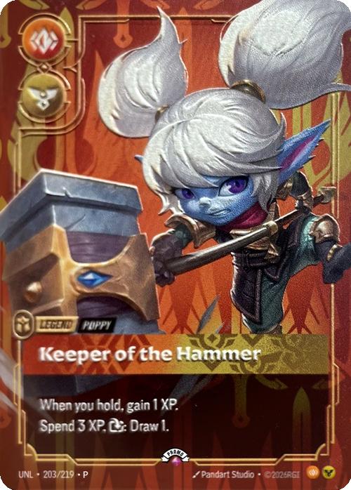 Keeper of the Hammer (Poppy) (Metal) (Prize Wall) - 203/219 [Riftbound Organized Play Promotional Cards] [Non-Foil]