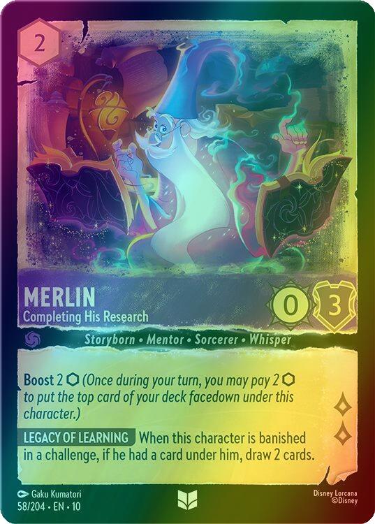 Merlin - Completing His Research - 58/204 [Whispers in the Well] [Holofoil]