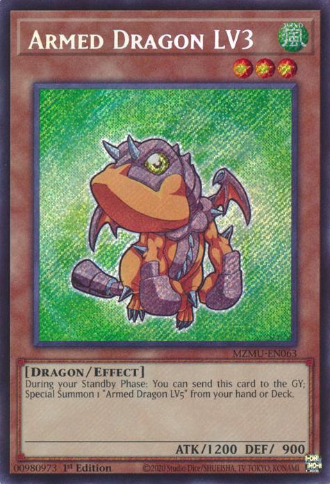 Armed Dragon LV3 - MZMU-EN063 - Secret Rare - 1st Edition