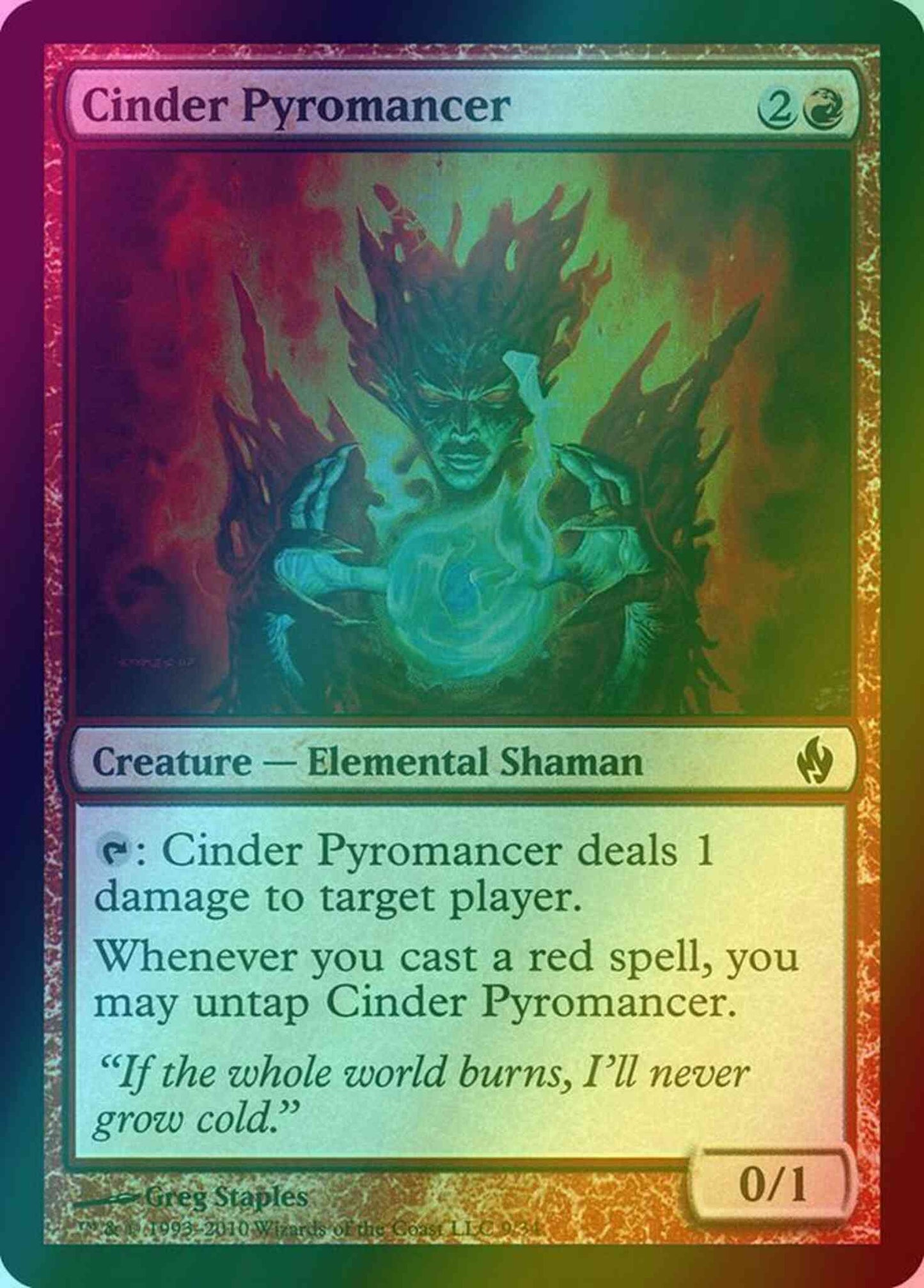 Cinder Pyromancer [9] [Premium Deck Series: Fire and Lightning] [Foil]