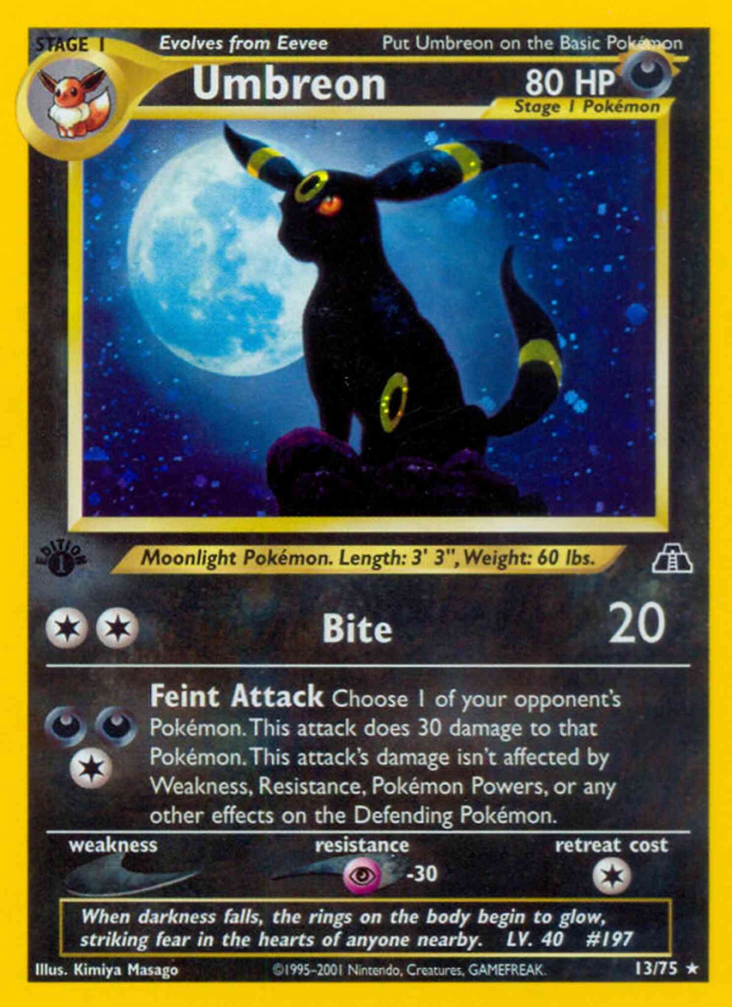Umbreon - 13/75 - Rare - 1st Edition [neo2-13] [Holo]