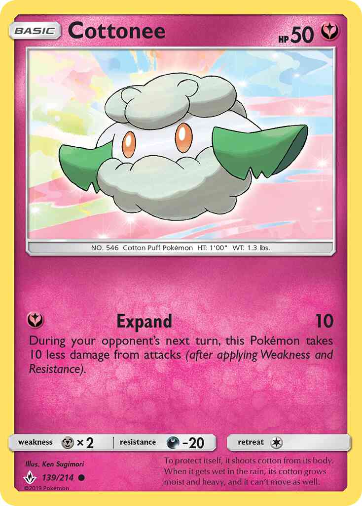 Cottonee - 139/214 - Common [sm10-139] [Reverse Holo]