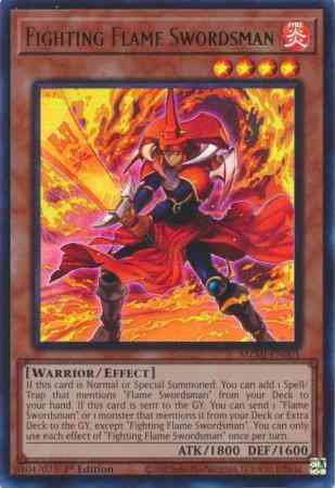 Fighting Flame Swordsman - MZMI-EN001 - Ultra Rare - 1st Edition