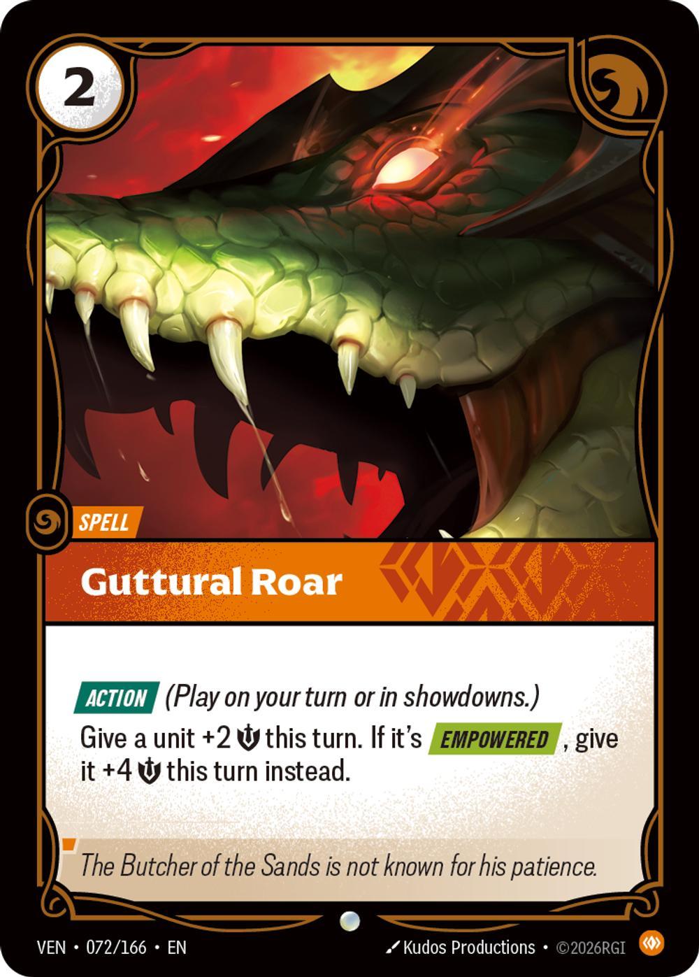 Guttural Roar - 072/166 [Vendetta] [Non-Foil]