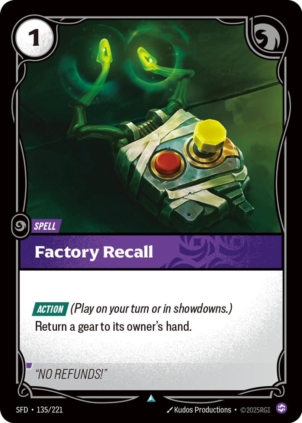 Factory Recall - 135/221 [Spiritforged] [Non Foil]