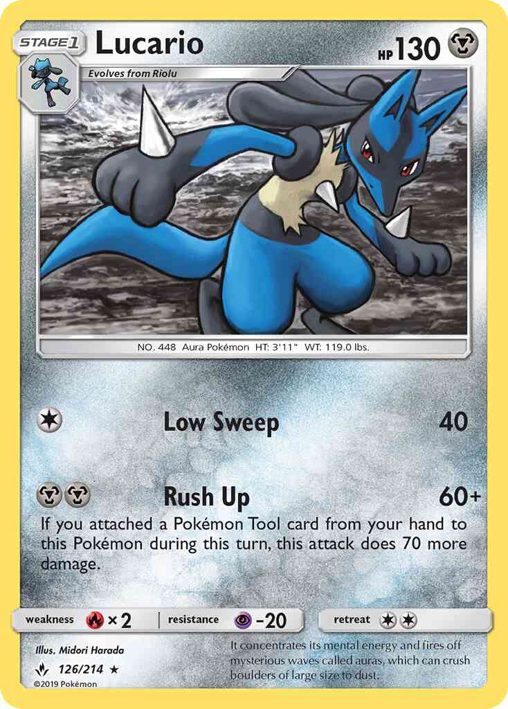 Lucario - 126/214 - Rare Holo [sm10-126] [Reverse Holo]