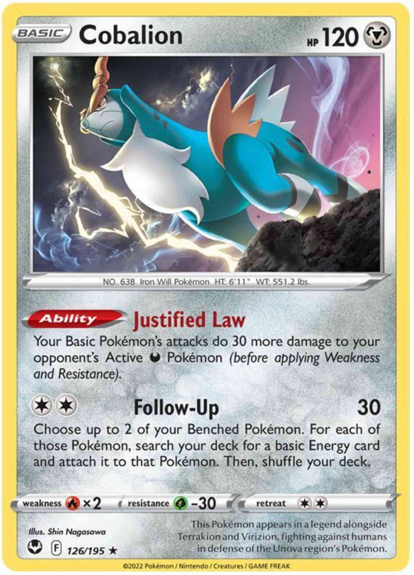 Cobalion - 126/195 - Rare [swsh12-126] [Non-Holo]