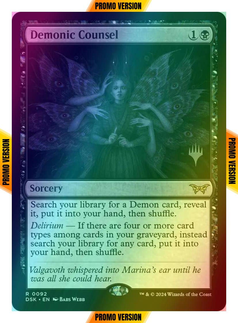 Demonic Counsel [92p] [Promo Pack] [Duskmourn: House of Horror: Promos] [Foil]