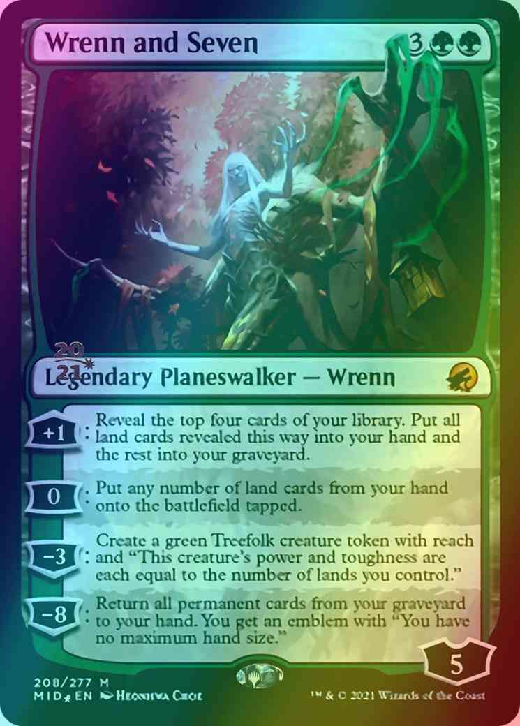 Wrenn and Seven [Prerelease] [208s] [Innistrad: Midnight Hunt Promos] [Foil]