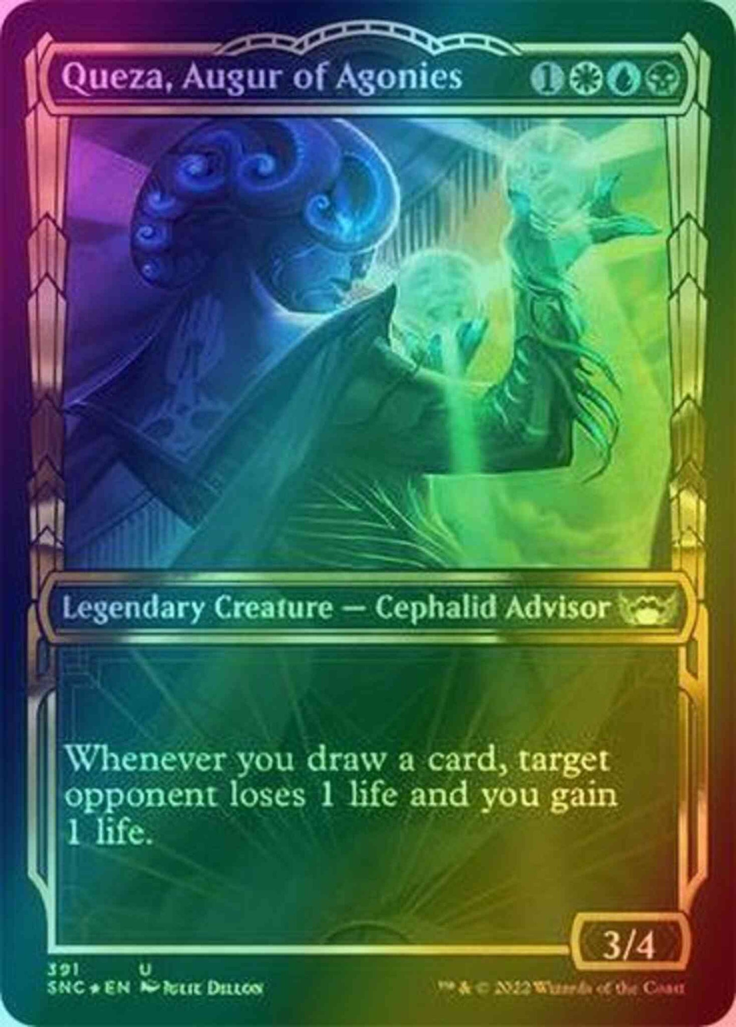 Queza, Augur of Agonies [391] [Golden Age Showcase] [Streets of New Capenna] [Gilded Foil]