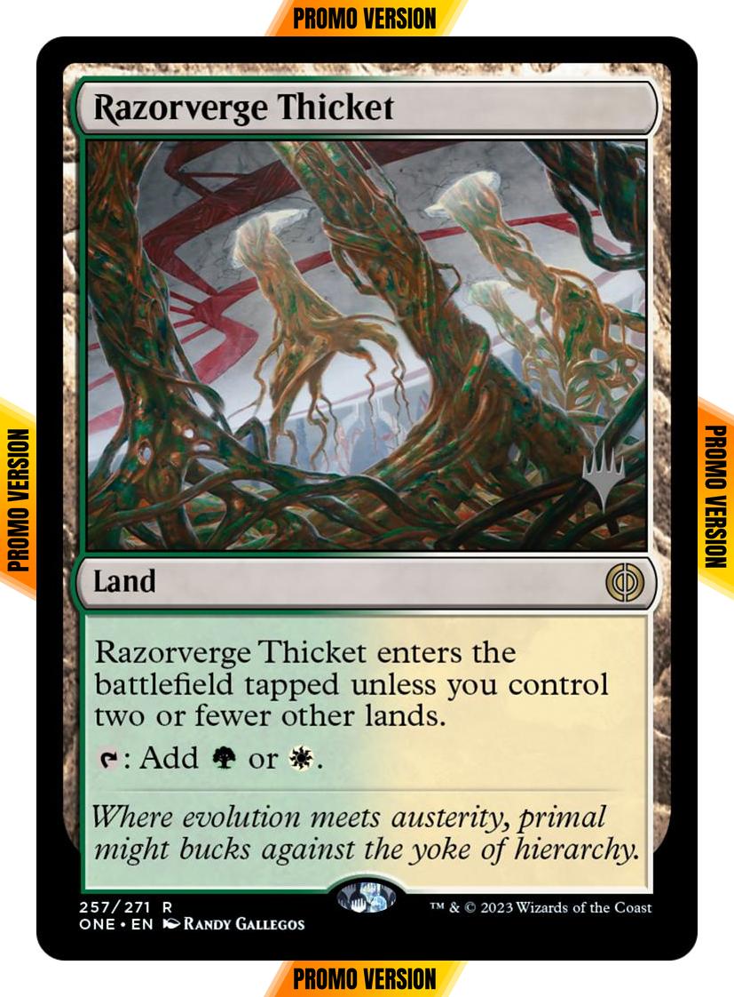 Razorverge Thicket [257p] [Promo Pack] [Phyrexia: All Will Be One: Promos] [Non-Foil]