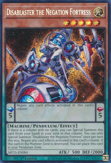 Disablaster the Negation Fortress - MP25-EN084 - Prismatic Secret Rare - 1st Edition