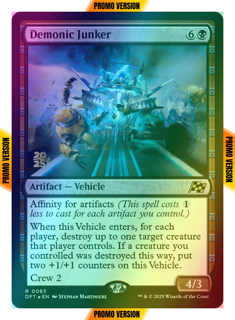 Demonic Junker [83s] [Prerelease] [Aetherdrift: Promos] [Foil]