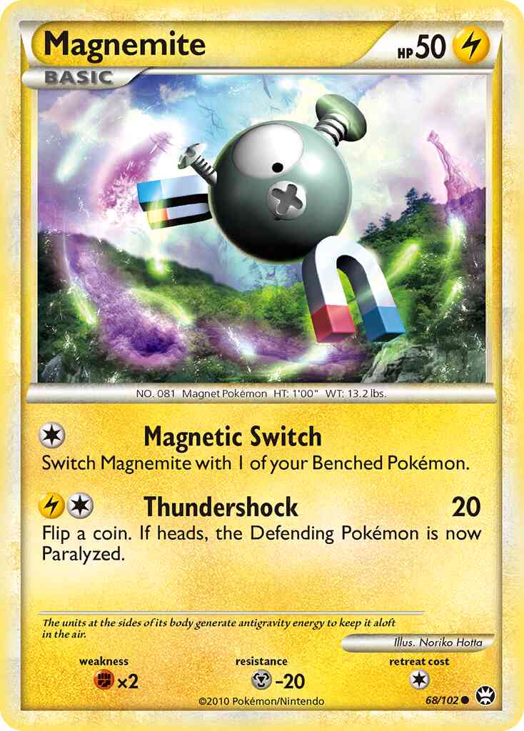 Magnemite - 68/102 - Common [hgss4-68] [Non-Holo]