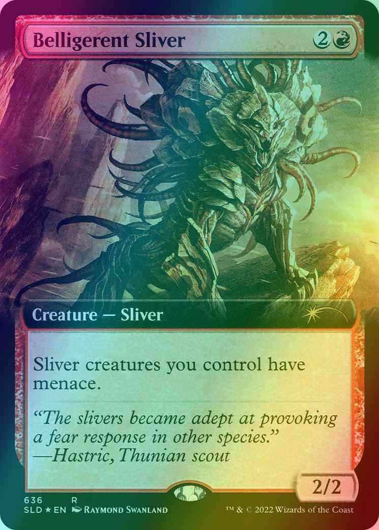 Belligerent Sliver [0636] [Extended Art] [Raymond Swanland] [Secret Lair Drop] [Foil]