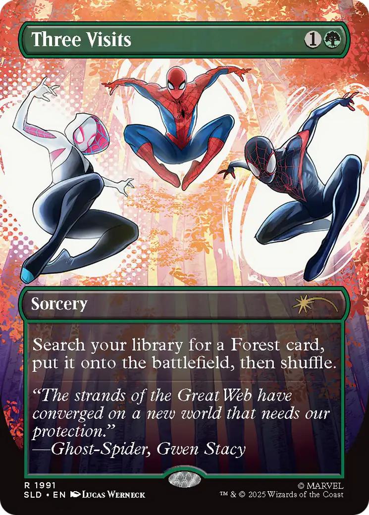 Three Visits [1991] [Borderless] [Spider-Man: Heroic Deeds] [Secret Lair Drop] [Non-Foil]