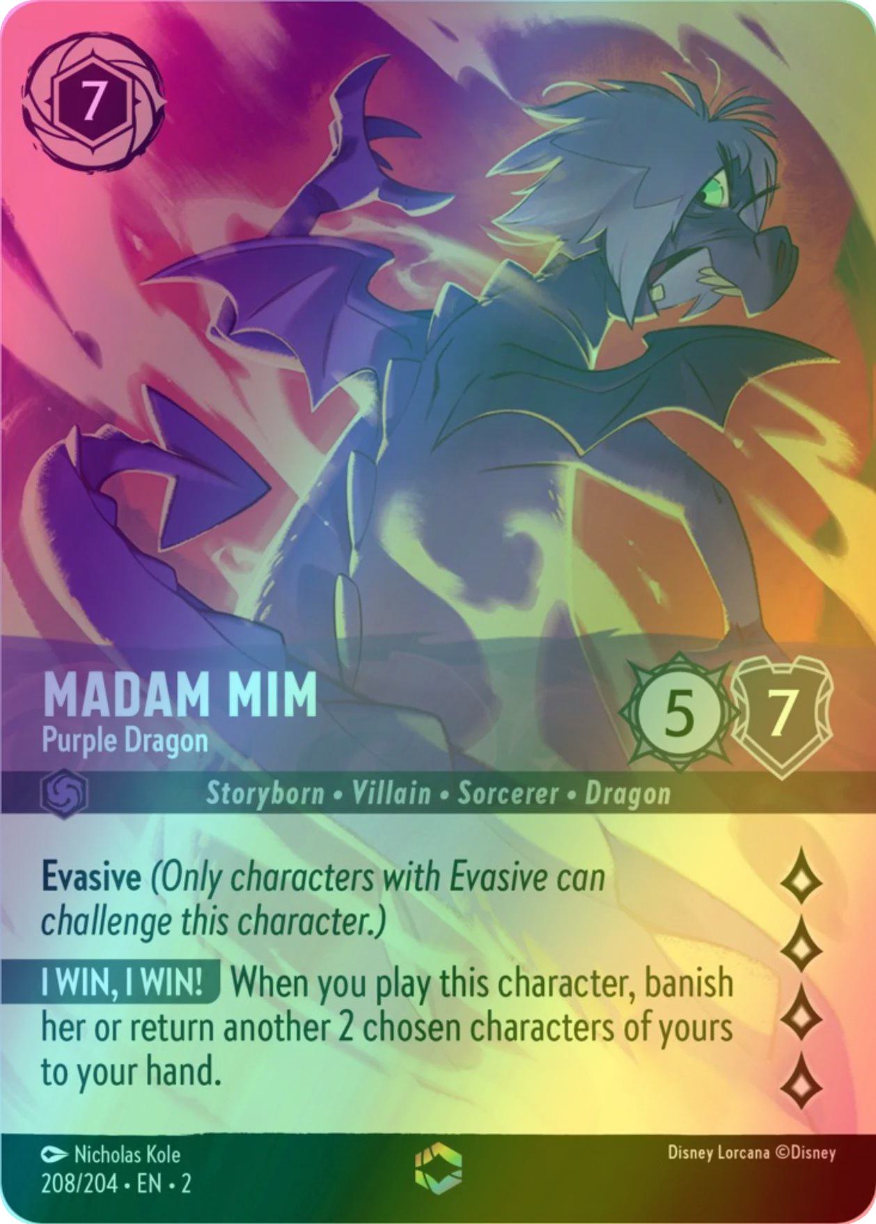 Madam Mim - Purple Dragon (Alternate Art) - 208/204 [Rise Of The Floodborn] [Holofoil]