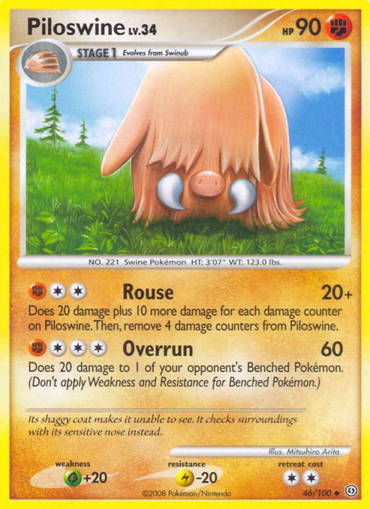 Piloswine - 46/100 - Uncommon [dp7-46] [Reverse Holo]