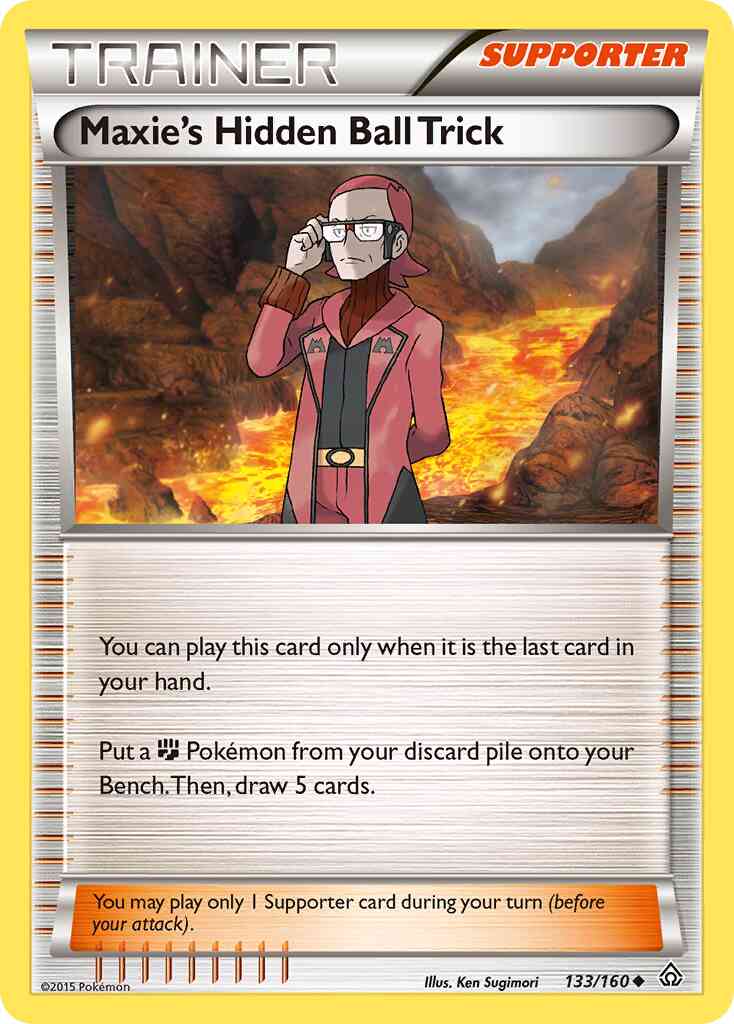 Maxie's Hidden Ball Trick - 133/160 - Uncommon [xy5-133] [Reverse Holo]