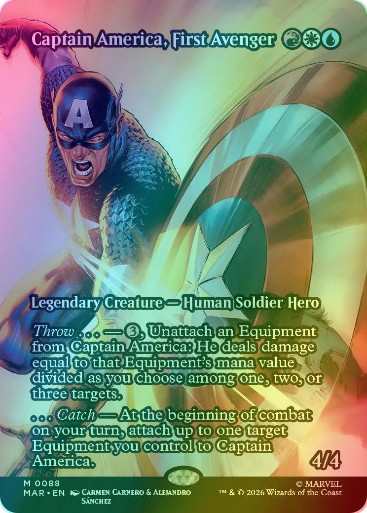 Captain America, First Avenger [88] [Borderless] [Source Material] [Marvel Universe] [Foil]